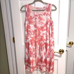 Pink and White Tie-Dye summer dress